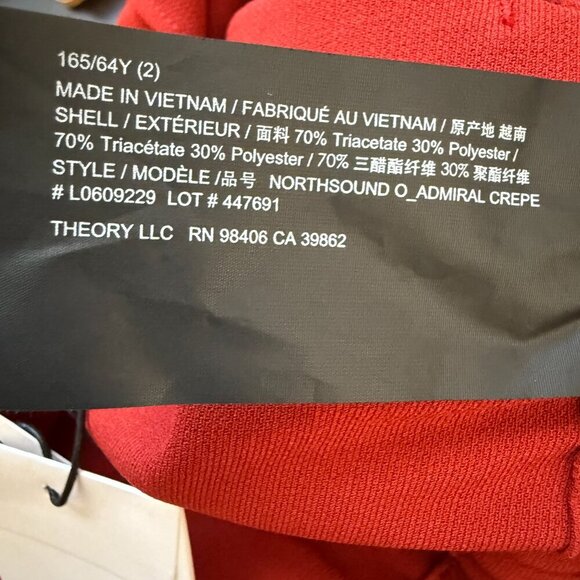 Theory Northsound Cargo Joggers Pants Women's 2 Red Oak Trousers Career Chic NWT - Picture 14 of 14